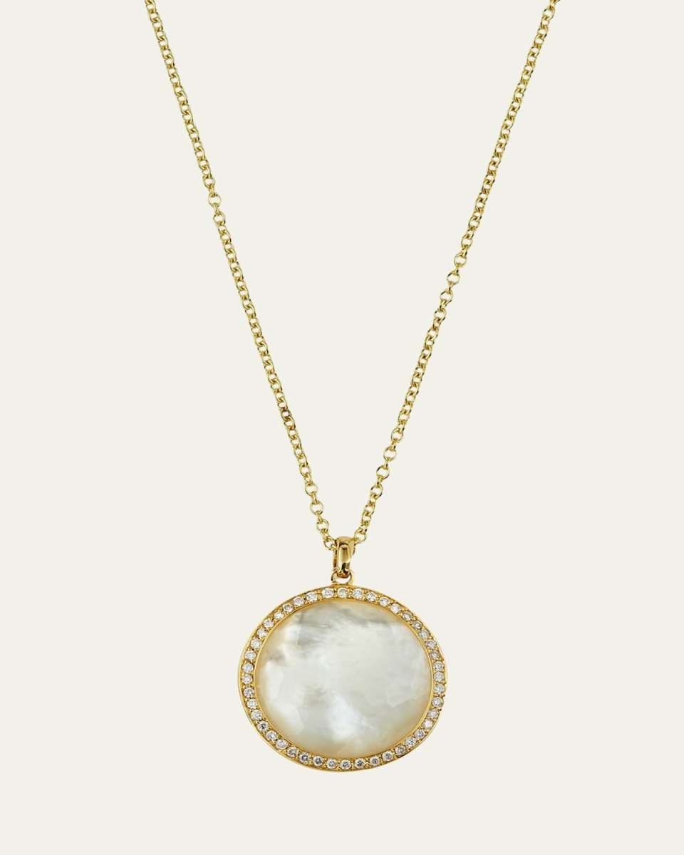 Medium Pendant Necklace in 18K Gold with Diamonds